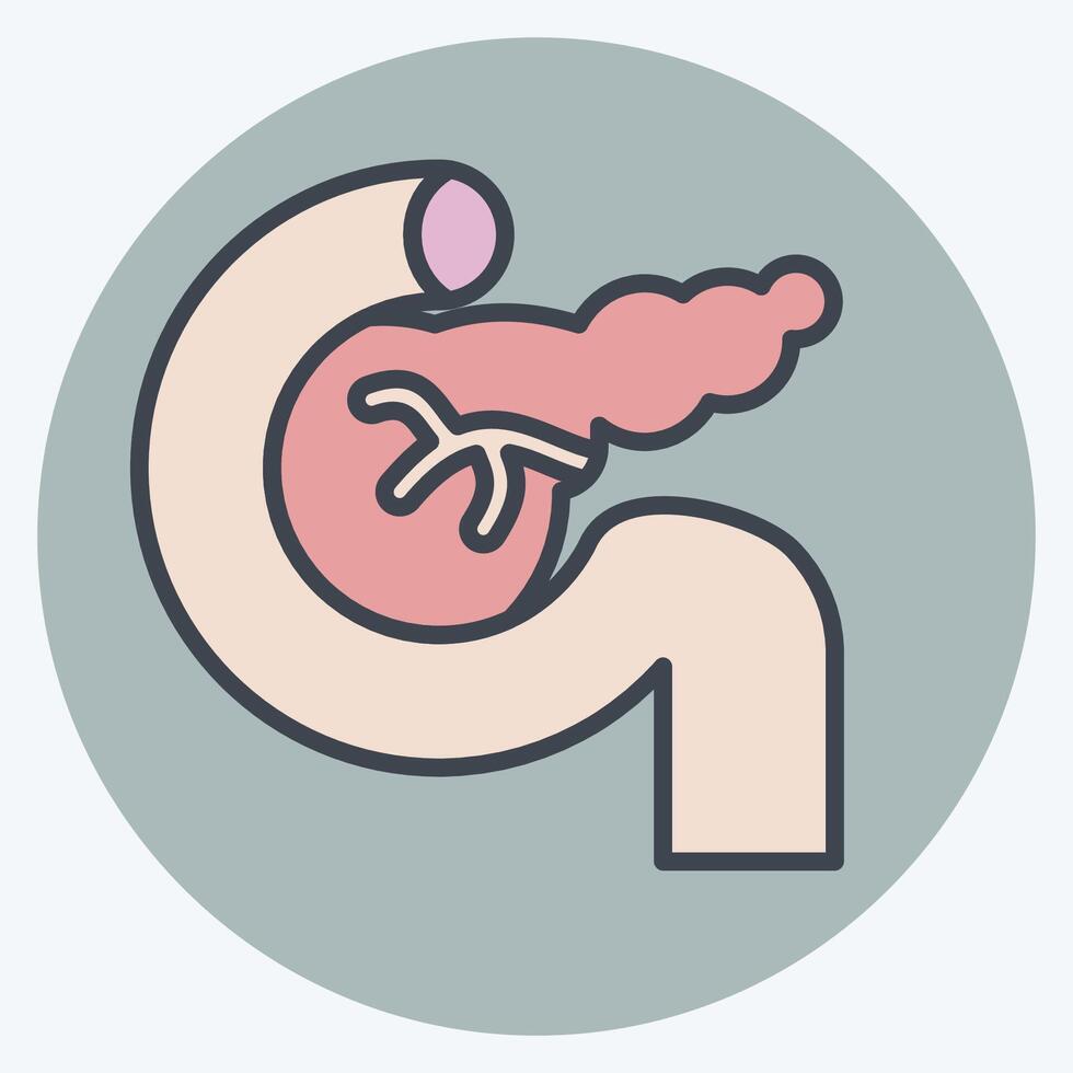 icona pancreas. relazionato per umano organo simbolo. colore compagno stile. semplice design modificabile. semplice illustrazione vettore