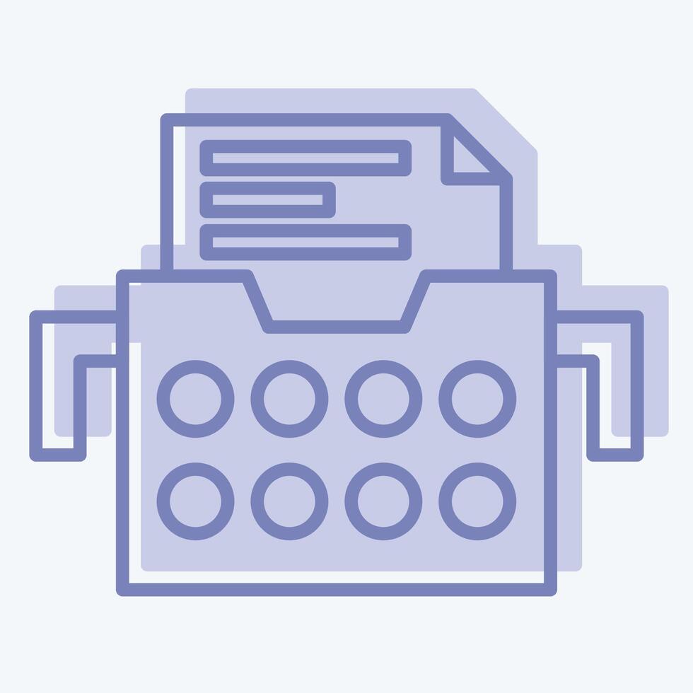 icona macchine da scrivere. relazionato per inviare ufficio simbolo. Due tono stile. semplice design modificabile. semplice illustrazione vettore