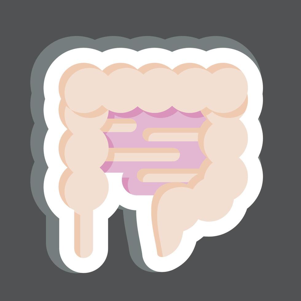 etichetta intestino. relazionato per umano organo simbolo. semplice design modificabile. semplice illustrazione vettore