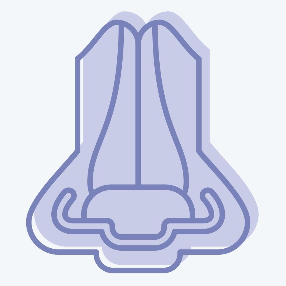 icona naso. relazionato per umano organo simbolo. Due tono stile. semplice design modificabile. semplice illustrazione vettore