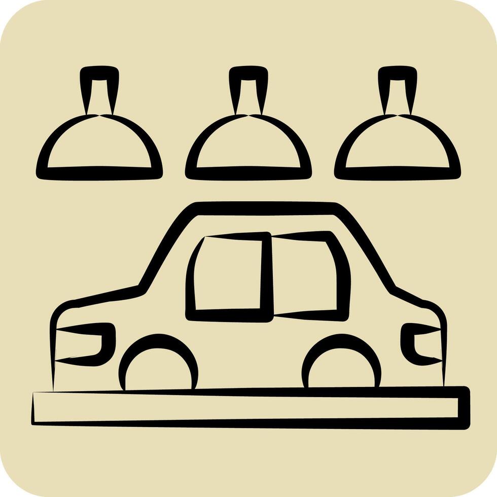 icona corpo telaio. relazionato per box auto simbolo. mano disegnato stile. semplice design modificabile. semplice illustrazione vettore