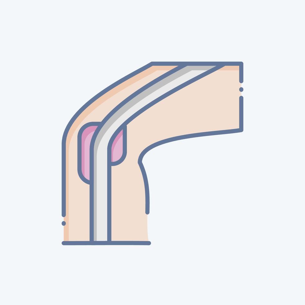 icona ginocchio. relazionato per umano organo simbolo. scarabocchio stile. semplice design modificabile. semplice illustrazione vettore