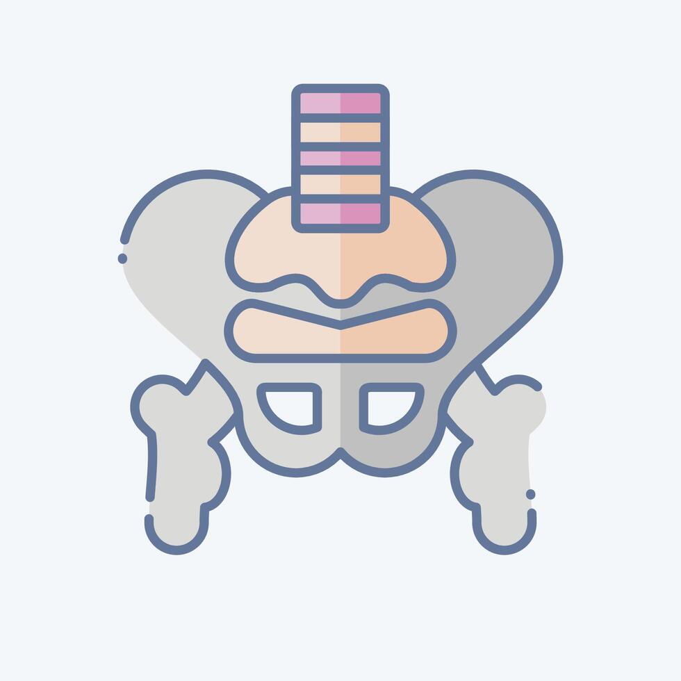 icona bacino. relazionato per umano organo simbolo. scarabocchio stile. semplice design modificabile. semplice illustrazione vettore