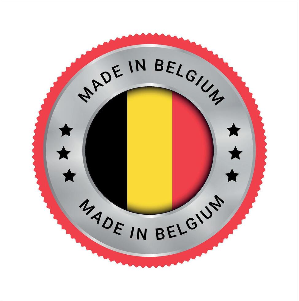 fatto nel Belgio vettore logo. Belgio bandiera logo