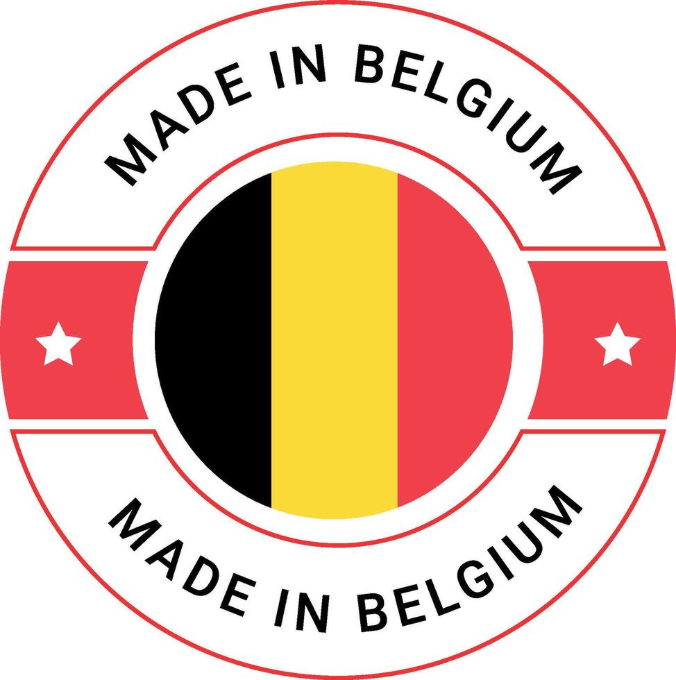 fatto nel Belgio vettore logo. Belgio bandiera logo