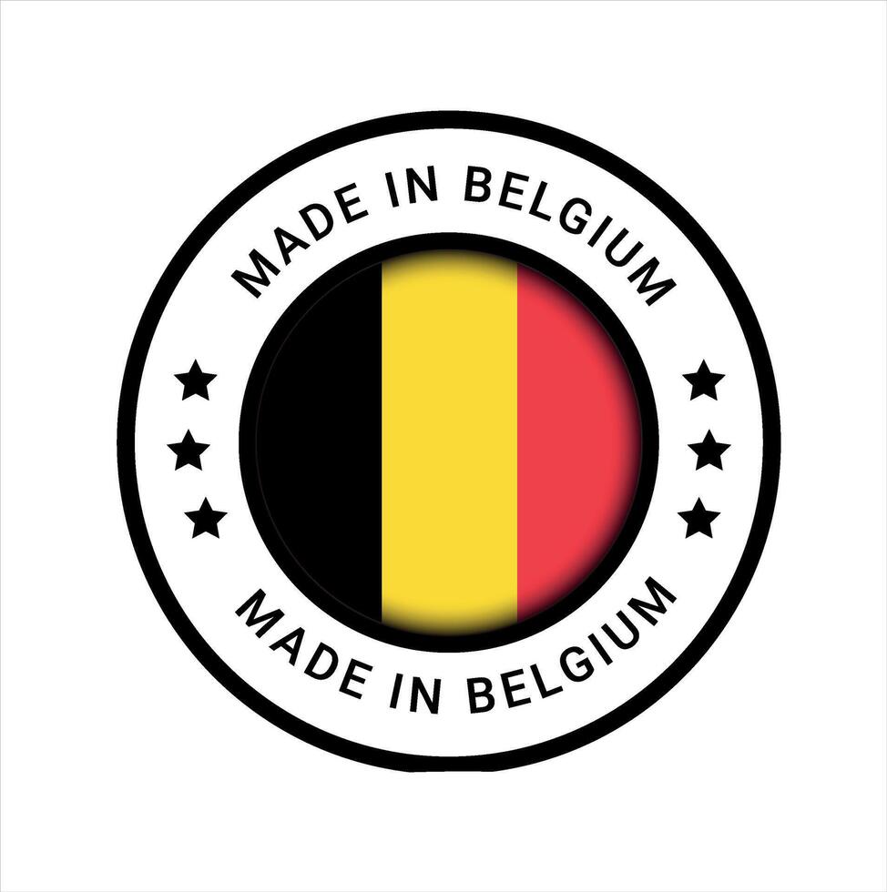 fatto nel Belgio vettore logo. Belgio bandiera logo