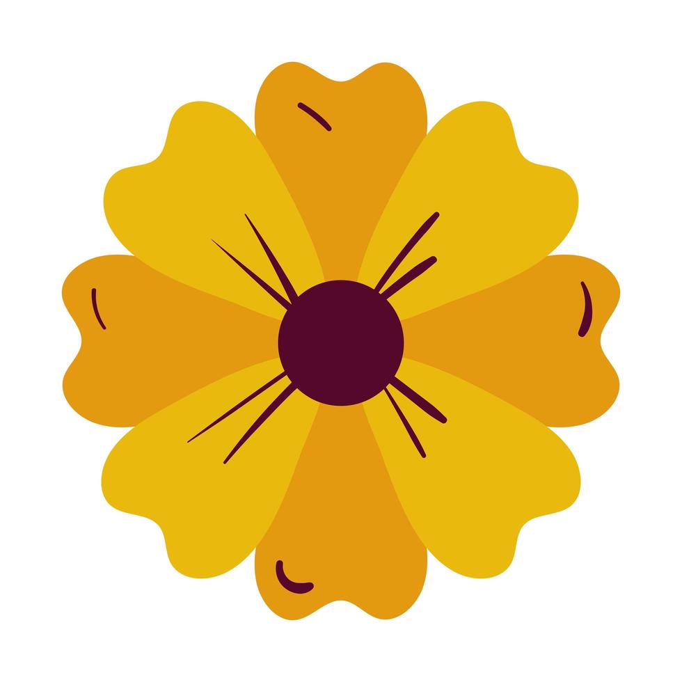 fiore con icona di colore giallo su sfondo bianco vettore