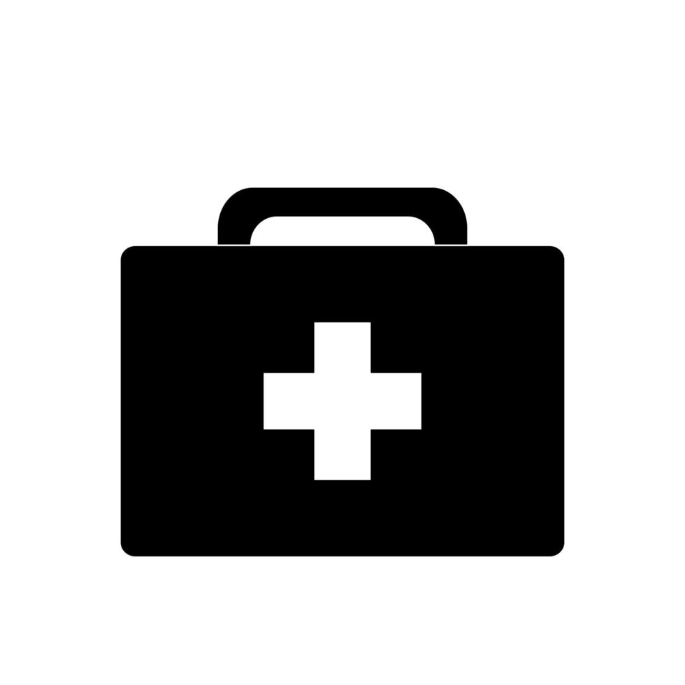 kit medico silhouette stile icona disegno vettoriale