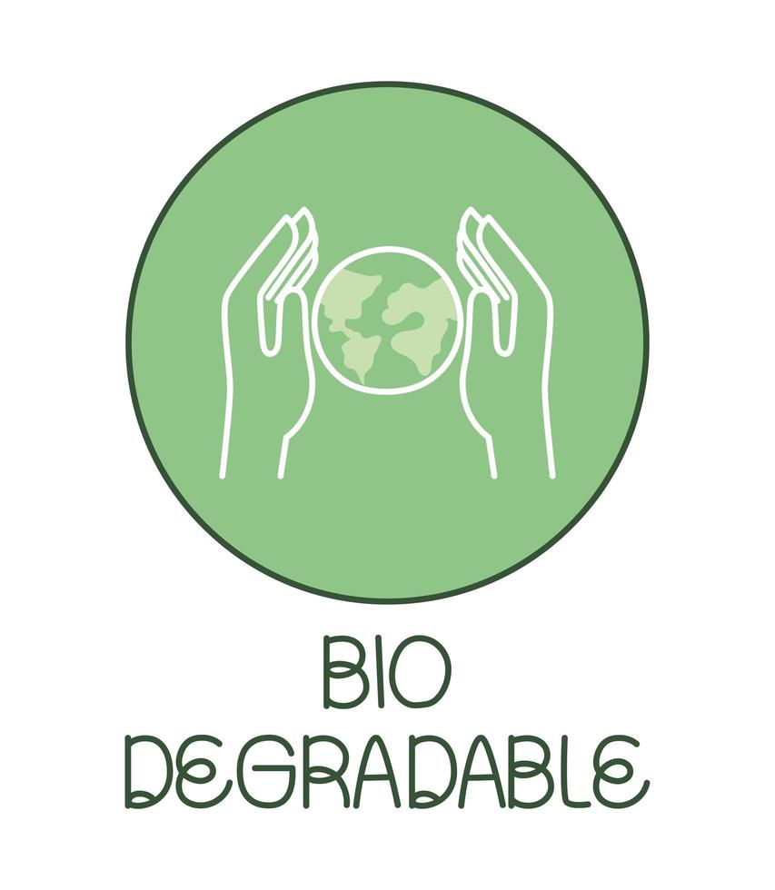 illustrazione del prodotto biodegradabile vettore