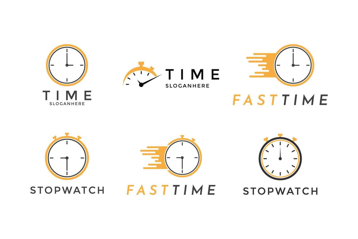 impostato di tempo orologio logo design vettore concetto idea, cronometro logo design concetto