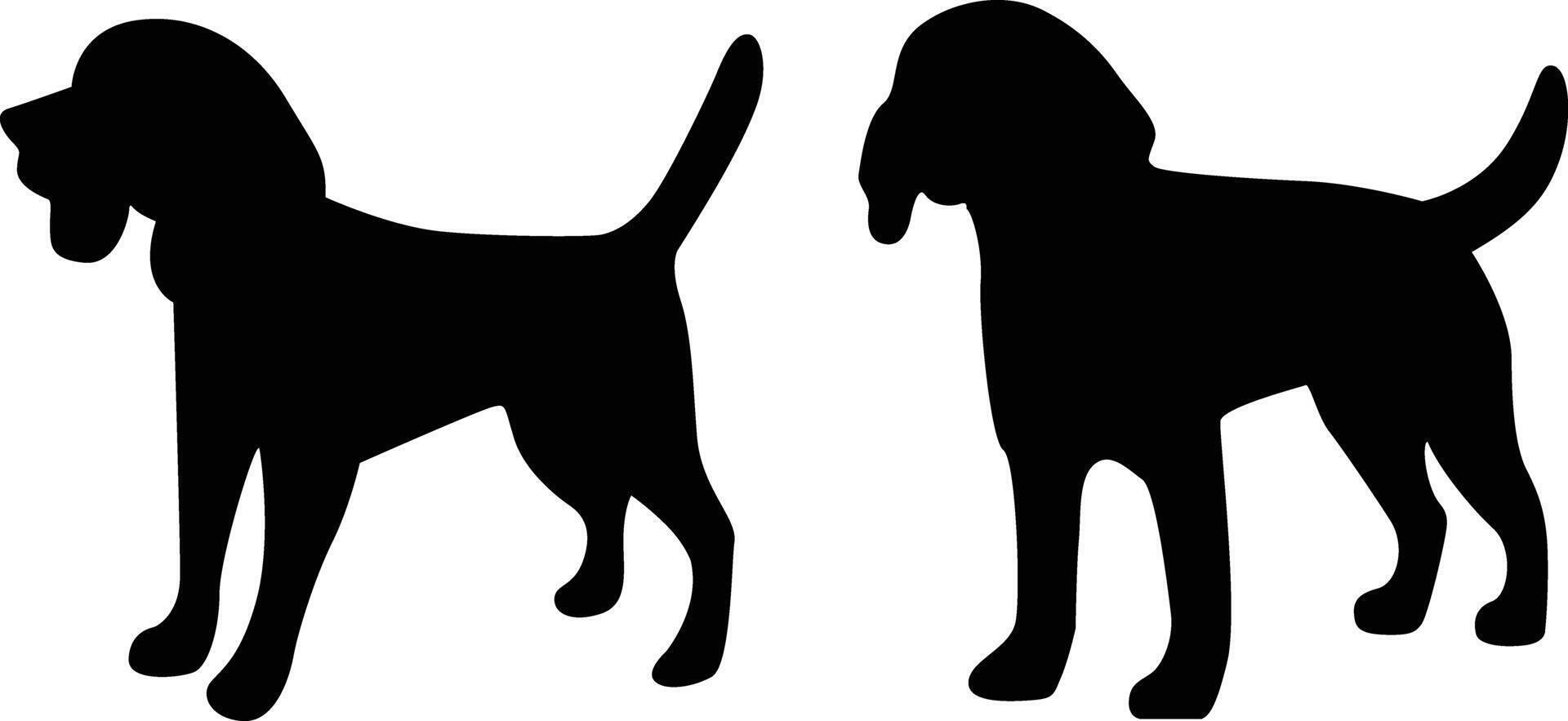 beagle cane silhouette vettore