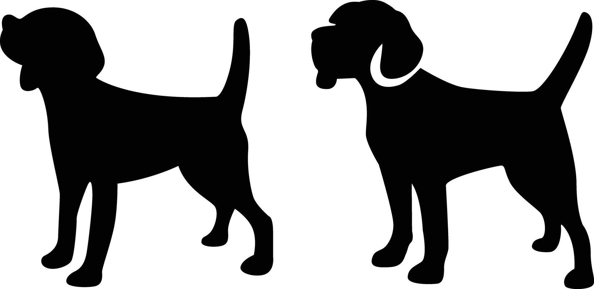 beagle cane silhouette vettore