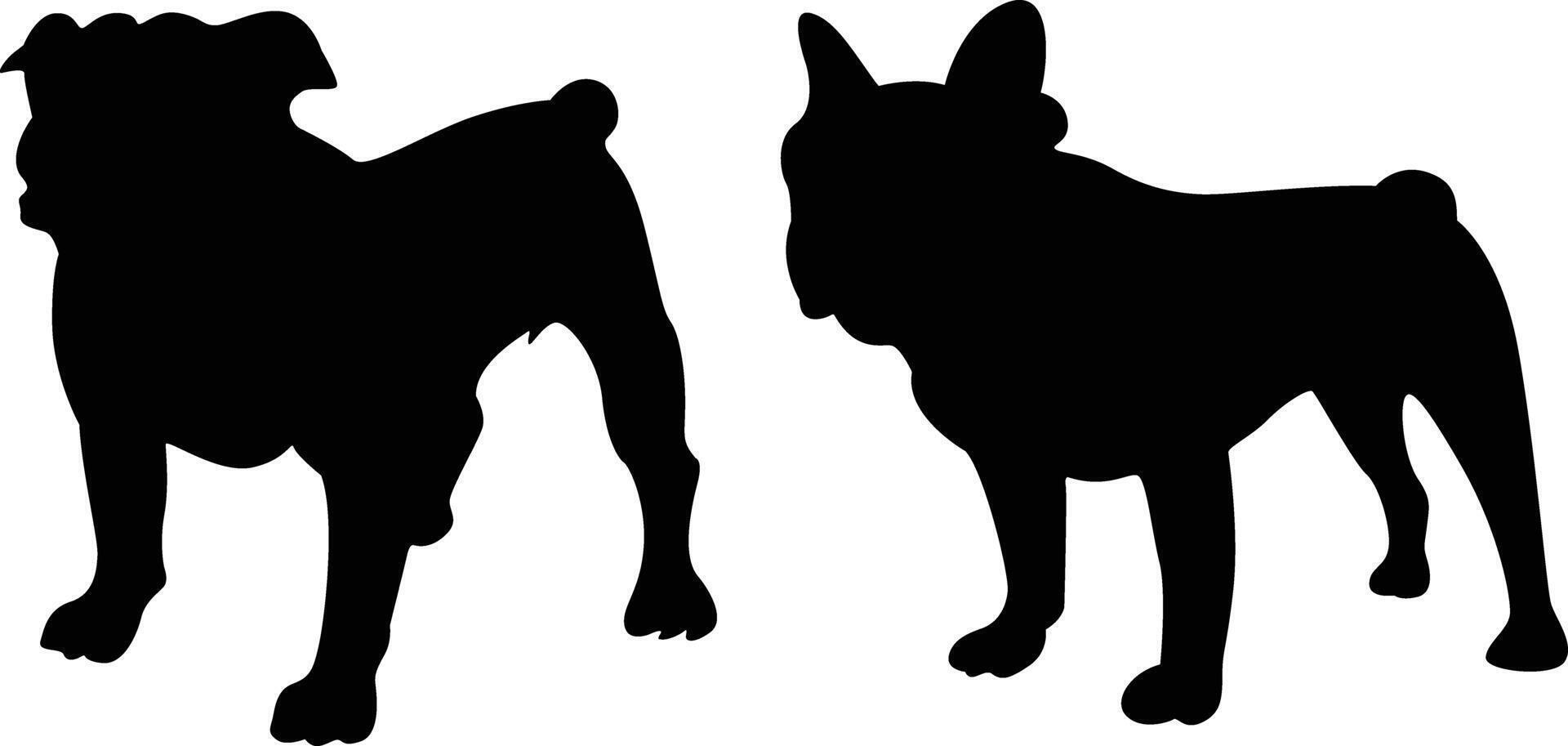 bulldog silhouette vettore