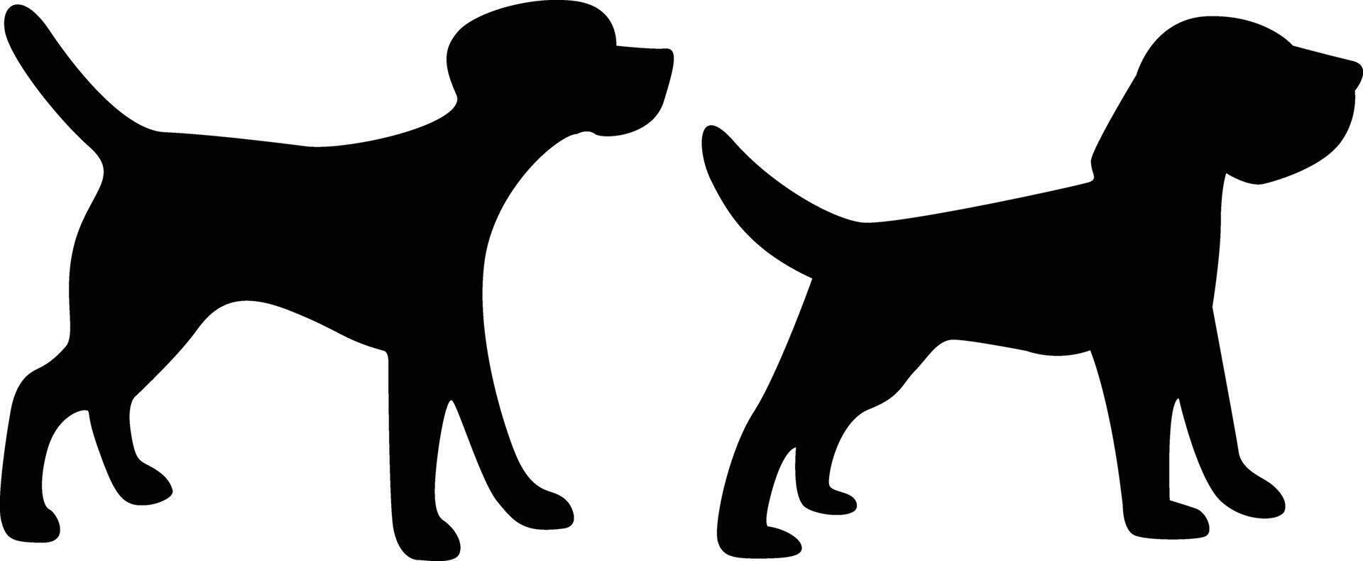 beagle cane silhouette vettore