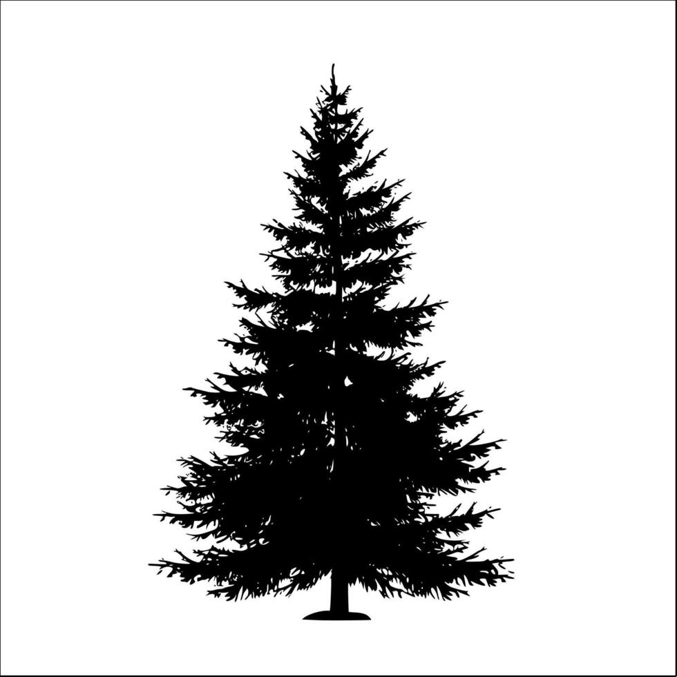 ai generato pino albero silhouette - vettore illustrazione isolato su bianca sfondo