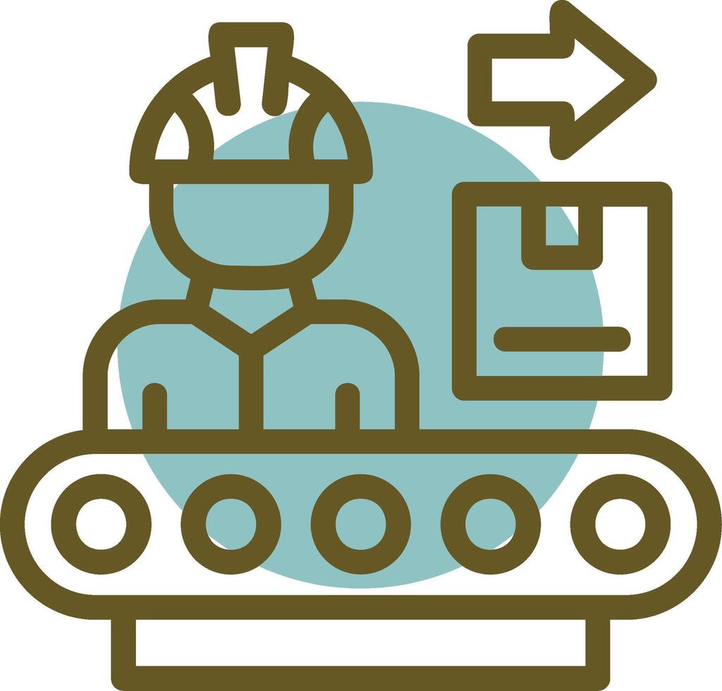produzione processi lineare cerchio icona vettore