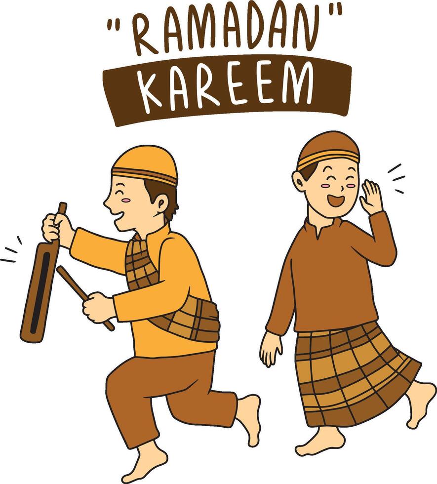 illustrazione di musulmano personaggi relazionato per Ramadan e islamico santo festa. Usato per etichetta, manifesto, carta, coperchio, eccetera vettore