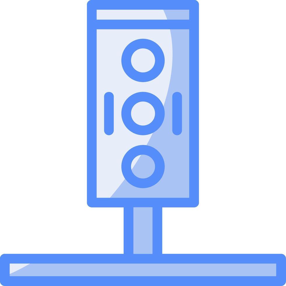 traffico leggero linea pieno blu icona vettore