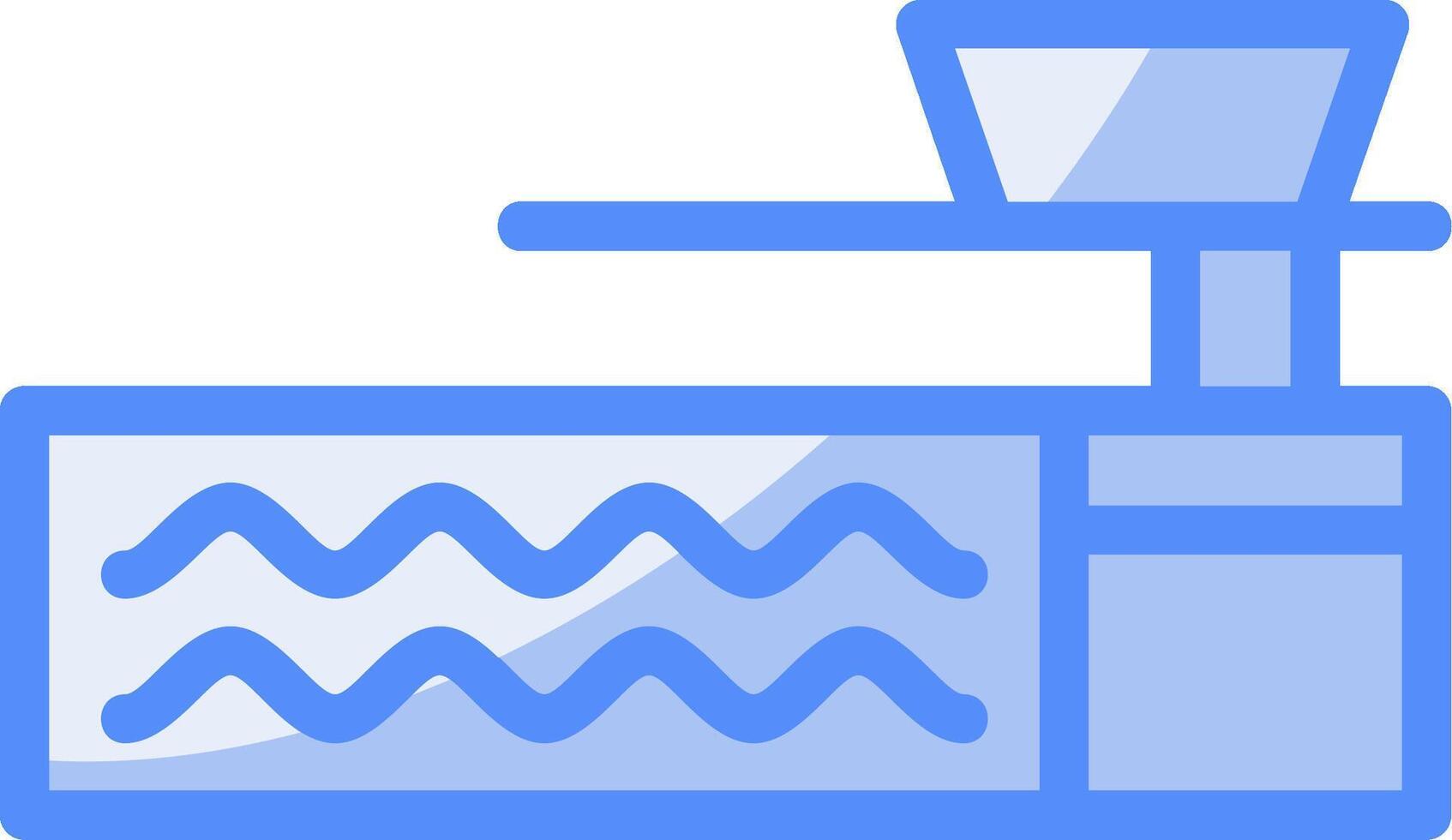 immersione tavola linea pieno blu icona vettore