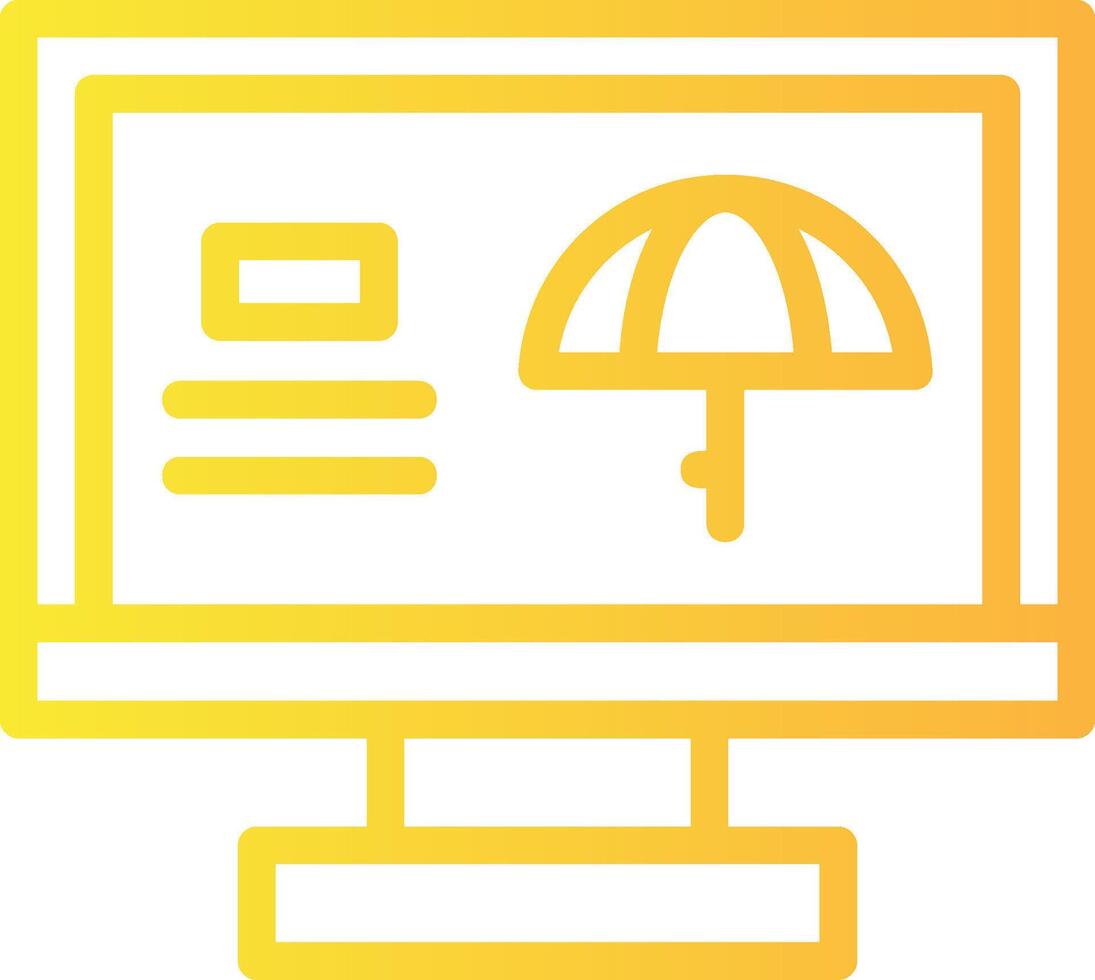 ombrello lineare pendenza icona vettore