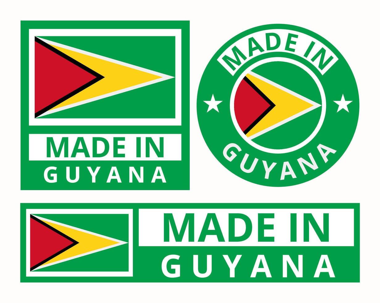 vettore impostato fatto nel Guyana design Prodotto etichette attività commerciale icone illustrazione