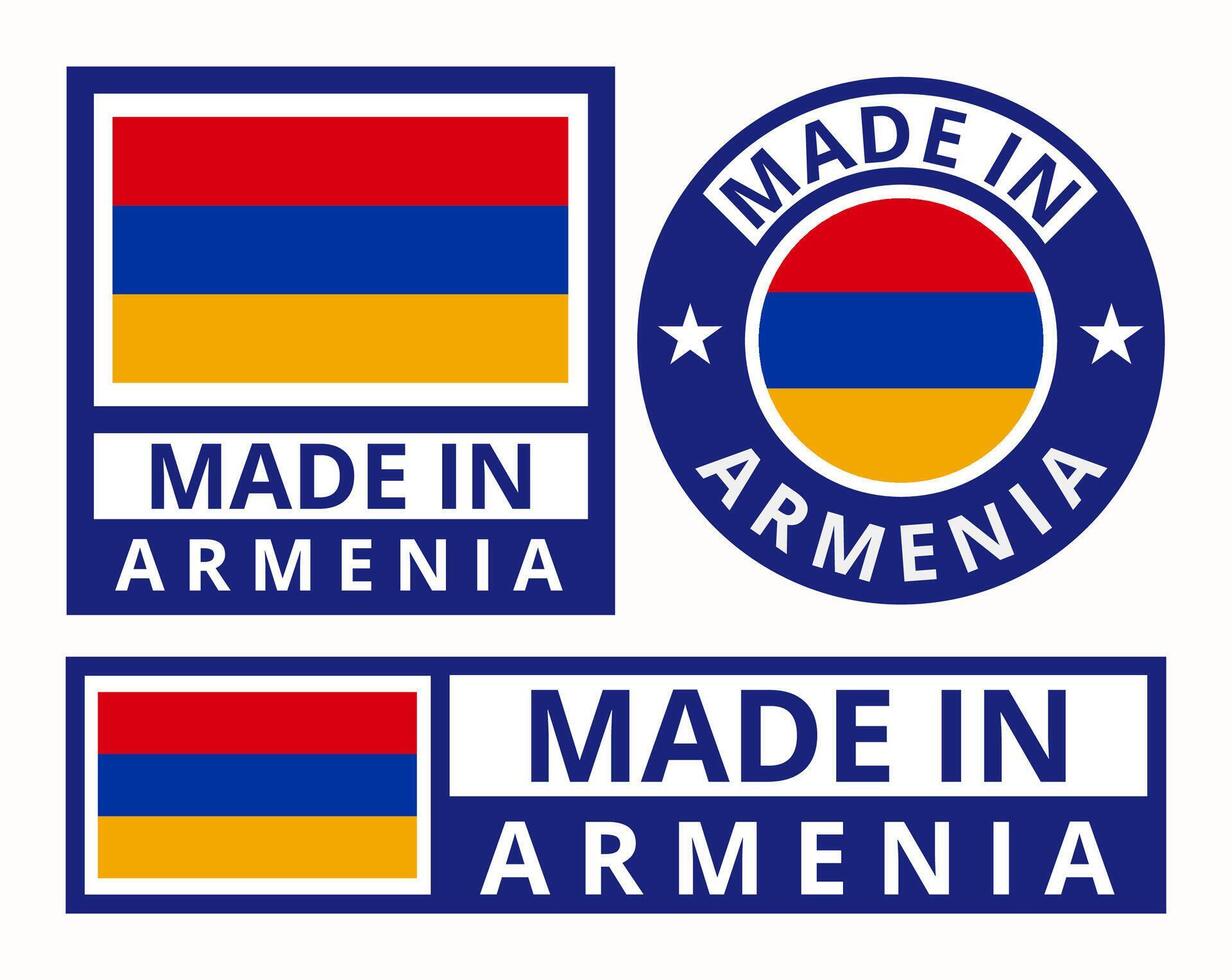 vettore impostato fatto nel Armenia design Prodotto etichette attività commerciale icone illustrazione