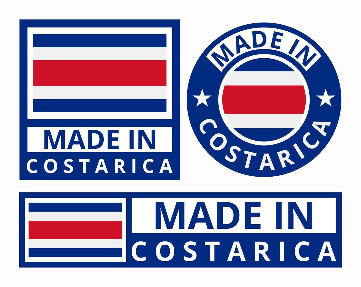 vettore impostato fatto nel Costa Rica design Prodotto etichette attività commerciale icone illustrazione