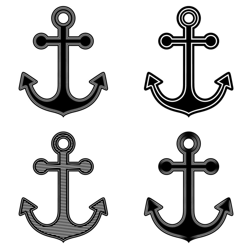 impostato marino ancore icona simbolo design vettore illustrazione