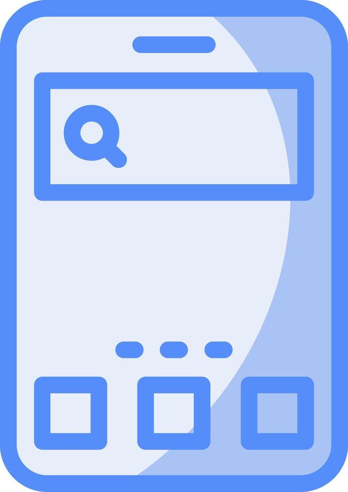 ricerca linea pieno blu icona vettore