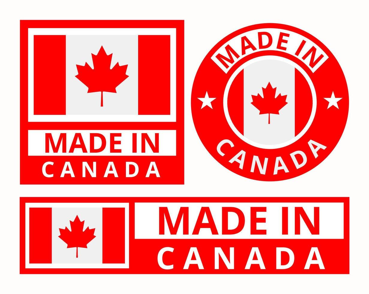 vettore impostato fatto nel Canada design Prodotto etichette attività commerciale icone illustrazione