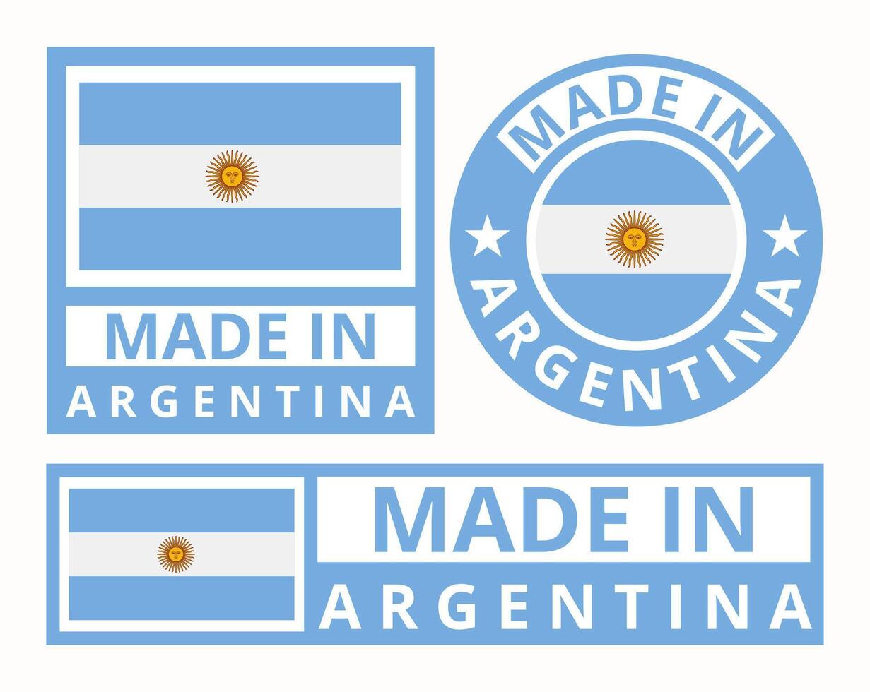 vettore impostato fatto nel argentina design Prodotto etichette attività commerciale icone illustrazione