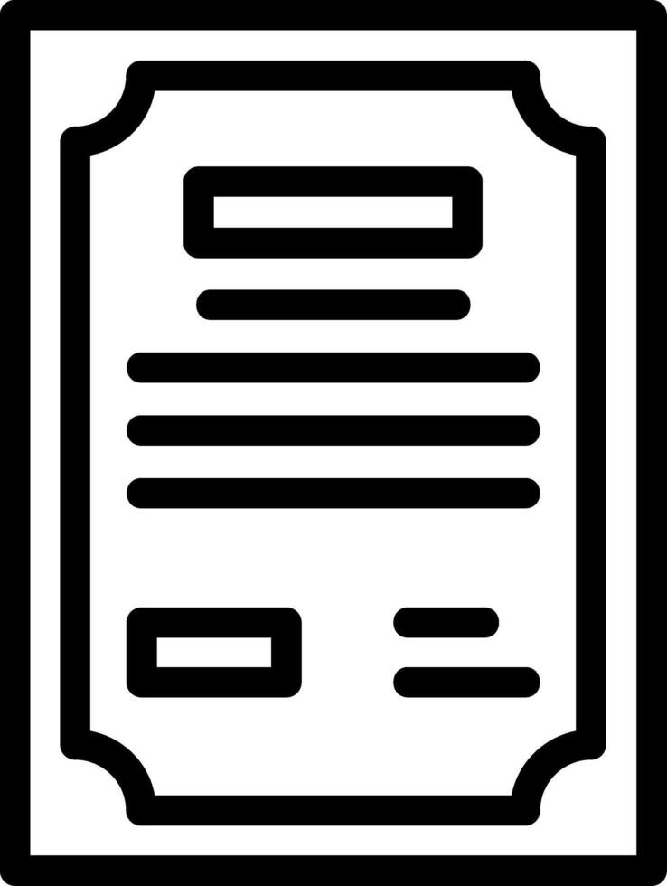 icona della linea del certificato vettore