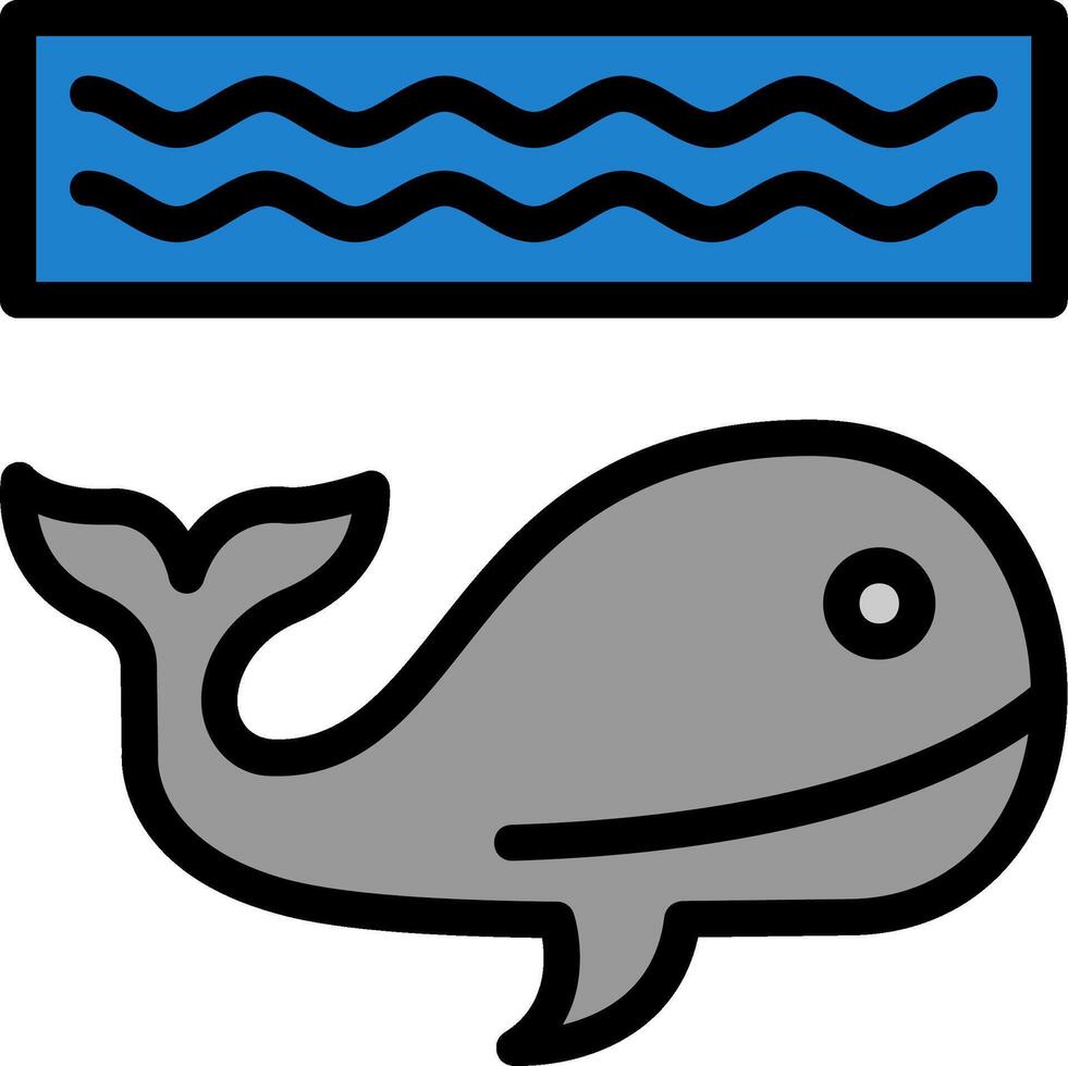 balena linea pieno vettore