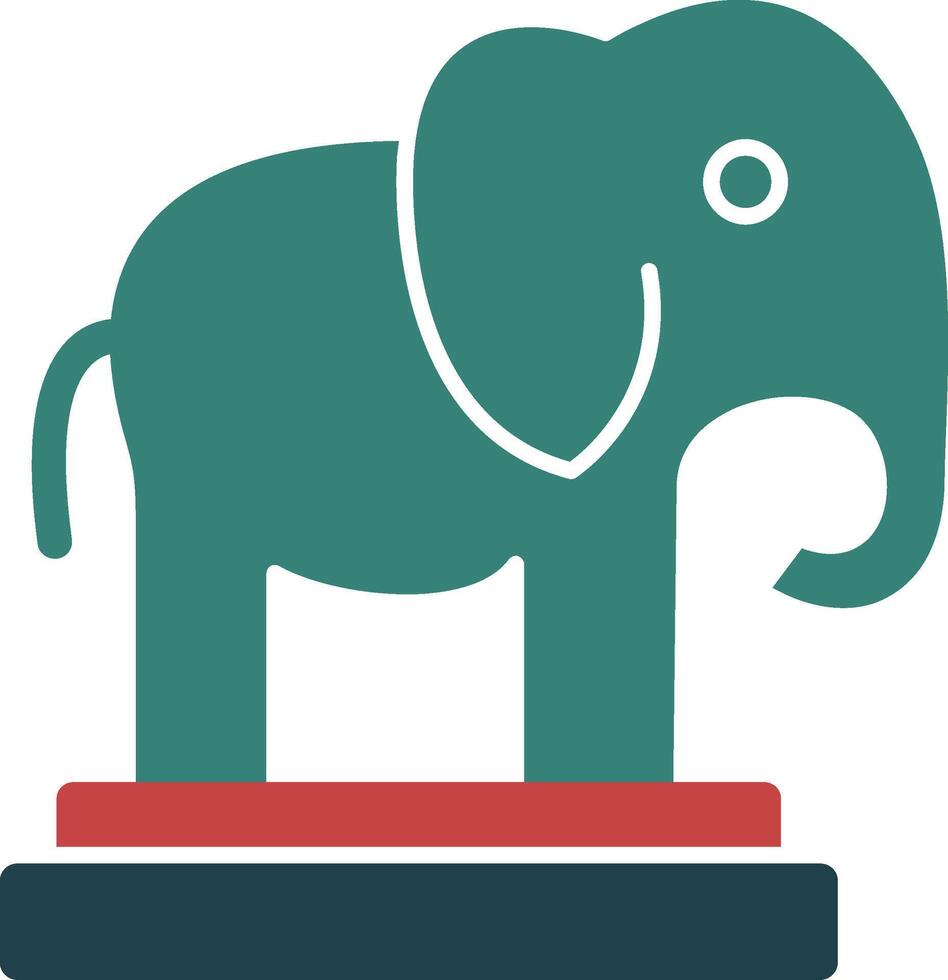fausto elefante glifo Multi colore icona vettore