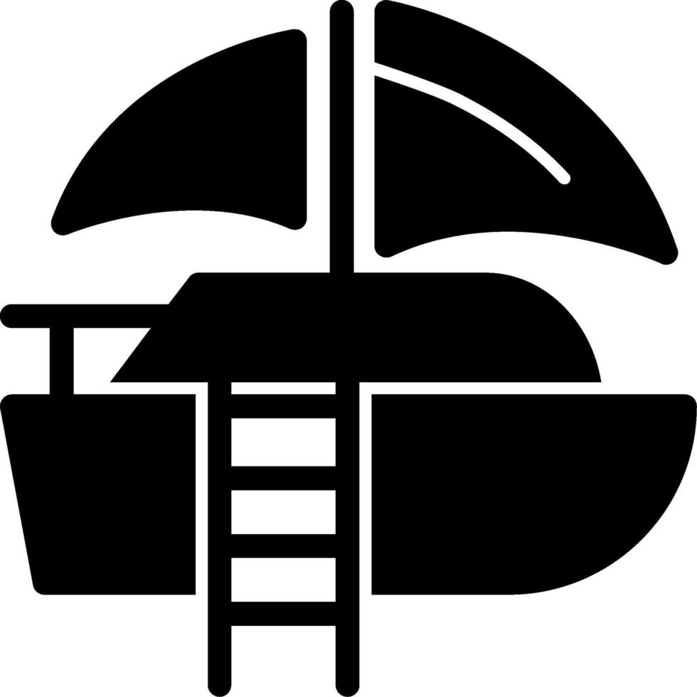 icona del glifo della barca vettore