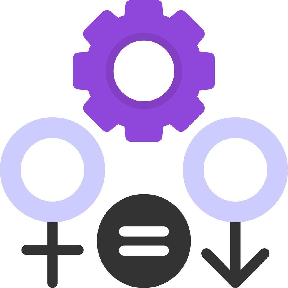 icona piatta di uguaglianza di genere vettore