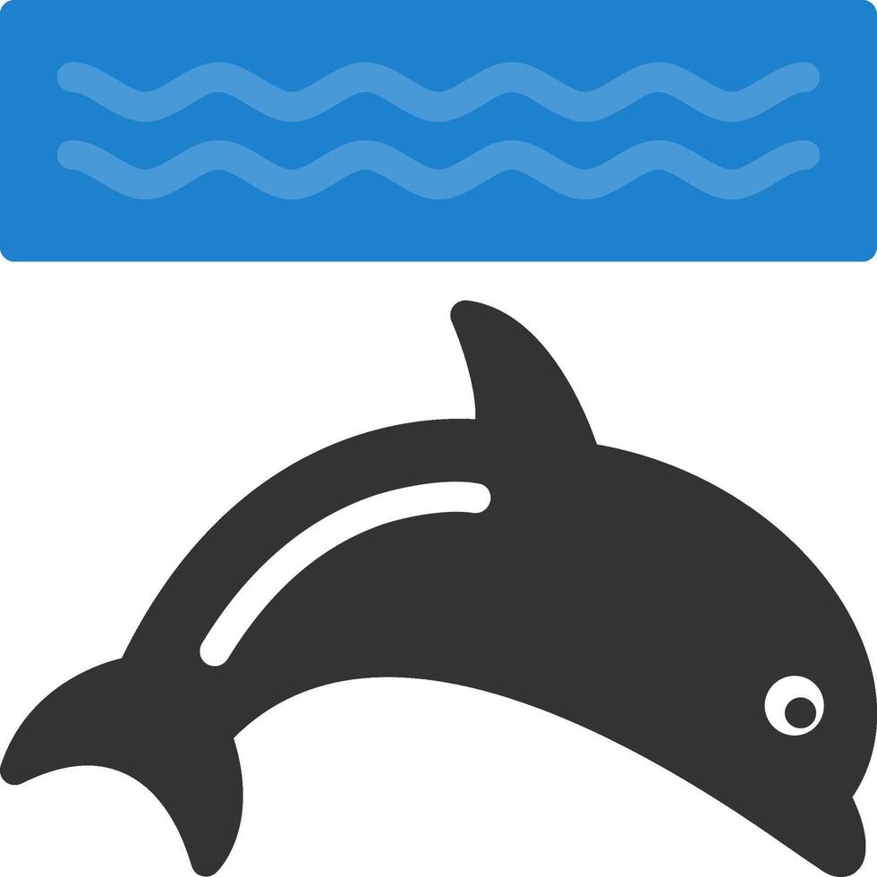icona piatta delfino vettore