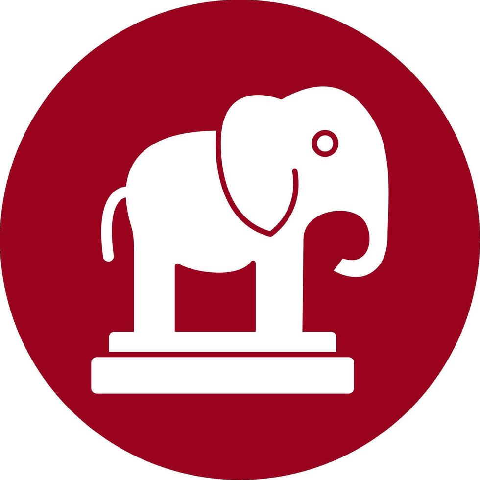 fausto elefante glifo cerchio icona vettore