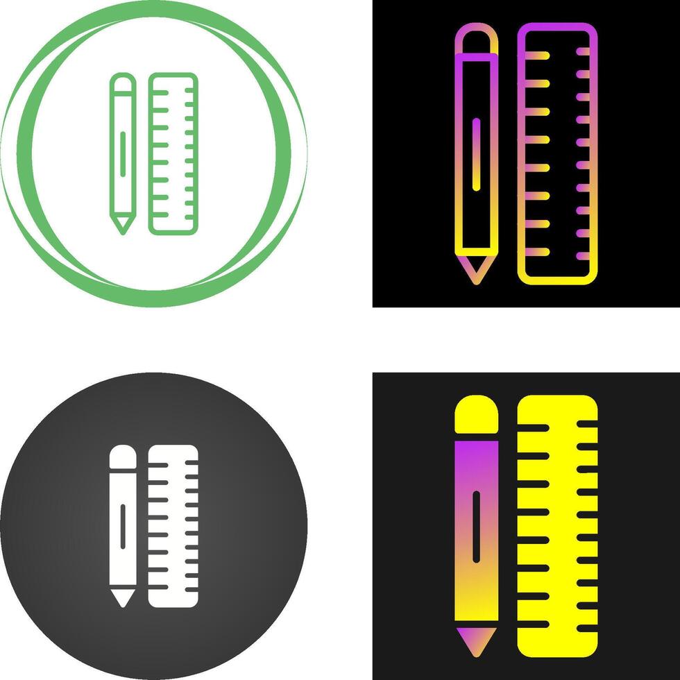 matita con righello vettore icona