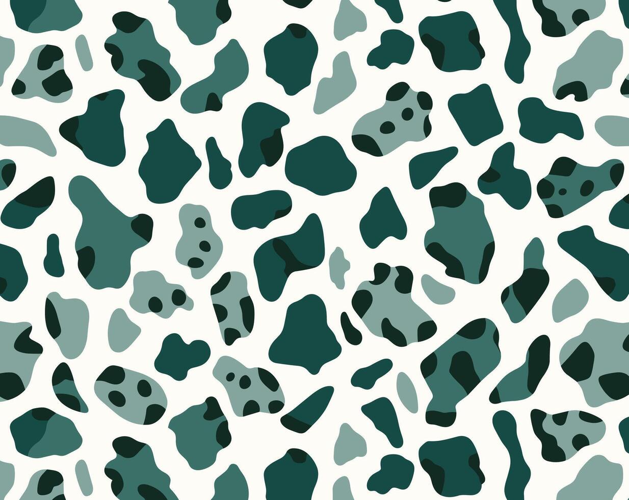 verde e grigio leopardo Stampa modello su bianca sfondo, cassetta delle lettere, biologico forme, leggero alzavola e buio bianca, multicolore minimalismo vettore