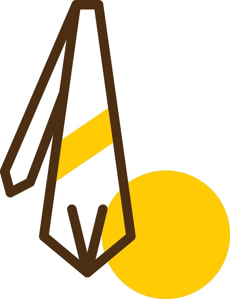 cravatta giallo lieanr cerchio icona vettore