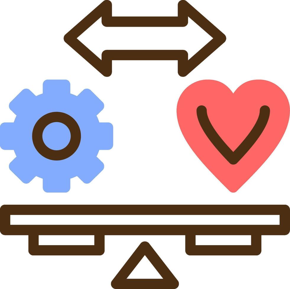 vita lavorativa equilibrio colore pieno icona vettore
