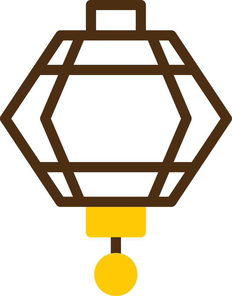 lanterna giallo lieanr cerchio icona vettore