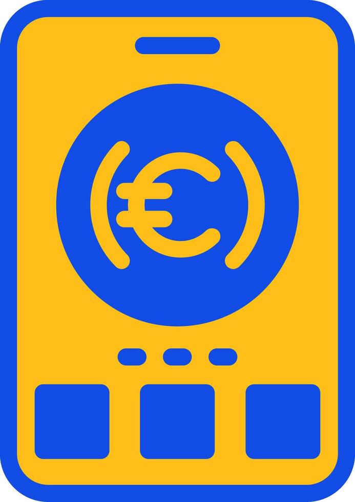 Euro cartello piatto Due colore icona vettore