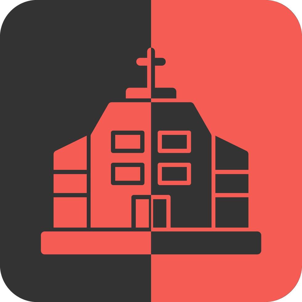 Chiesa rosso inverso icona vettore