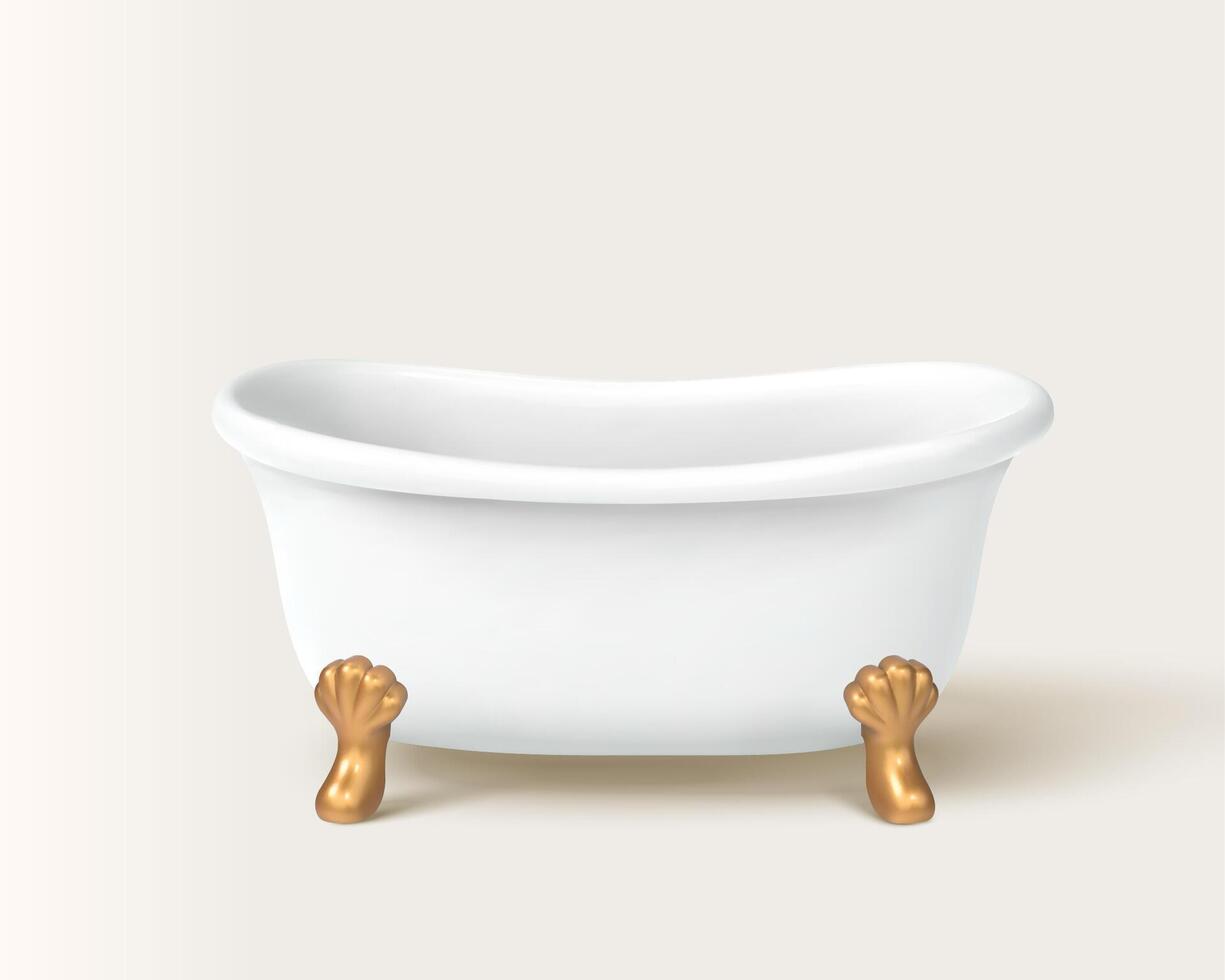 3d illustrazione di piccolo vasca da bagno isolato su bianca sfondo vettore