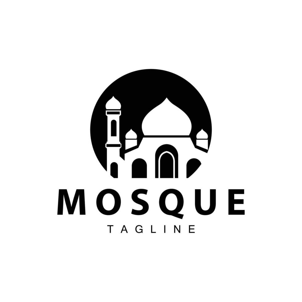 nero silhouette design di islamico posto di culto semplice moderno minimalista moschea logo modello vettore