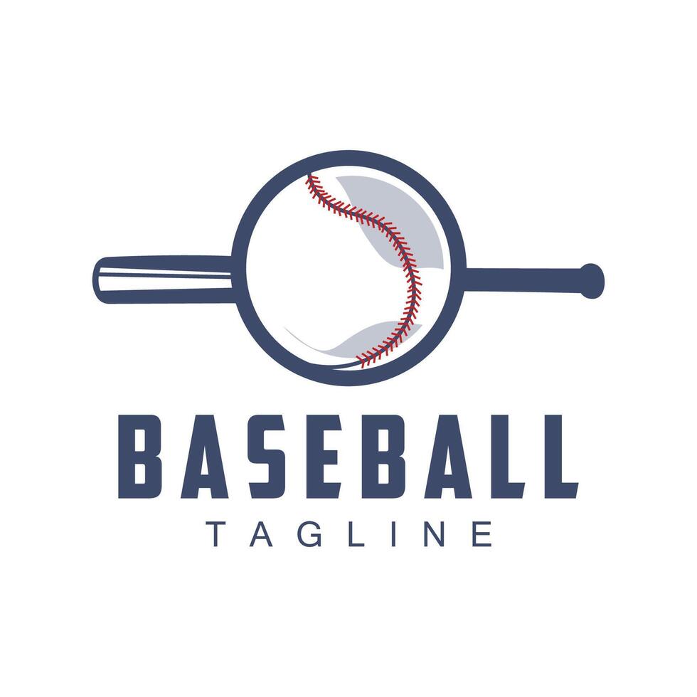 moderno vettore baseball logo baseball softball sport semplice pipistrello e palla modello illustrazione