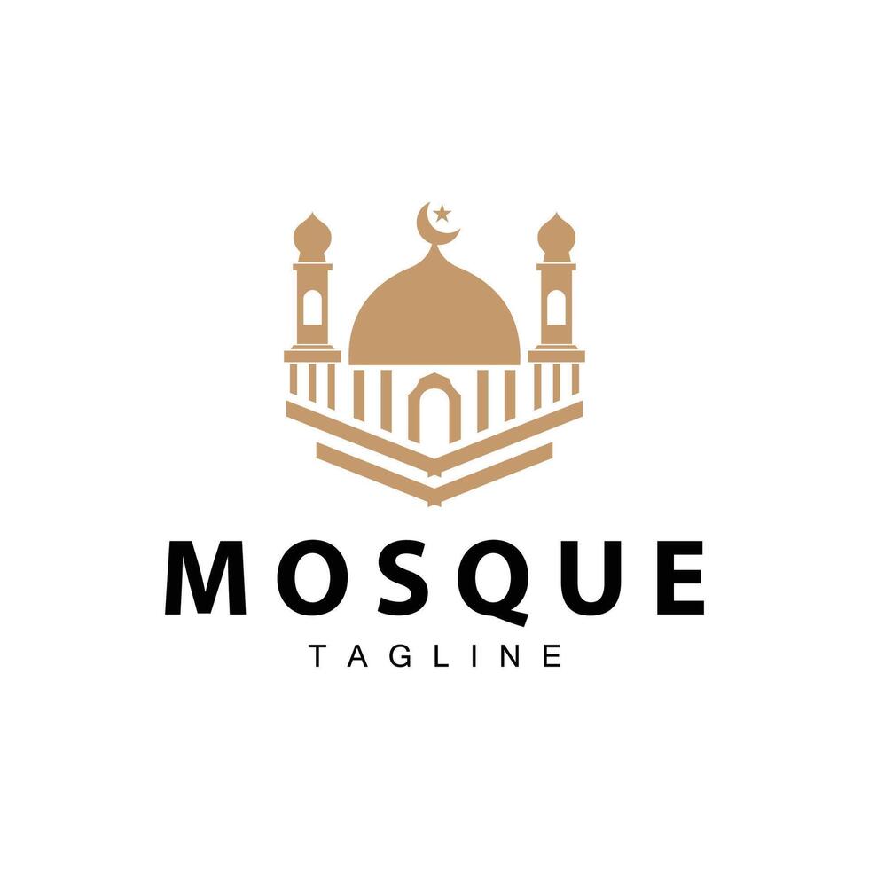 nero silhouette design di islamico posto di culto semplice moderno minimalista moschea logo modello vettore