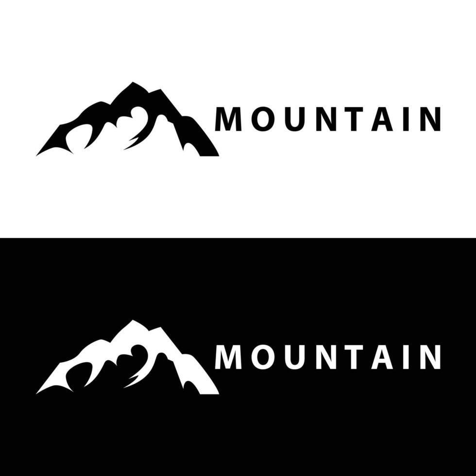 montagna logo semplice illustrazione silhouette modello vettore design